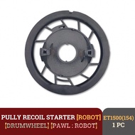 MESIN DRUMWHEEL PULLEY RECOIL STARTER GENSET ET1500 1000WATT 1500WATT CRANK PULL PULLEY GENSET ENGIN