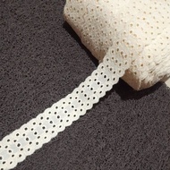 Renda katun jepang / kain renda katun / renda bahan katun roll 15yard (13.5 meter).