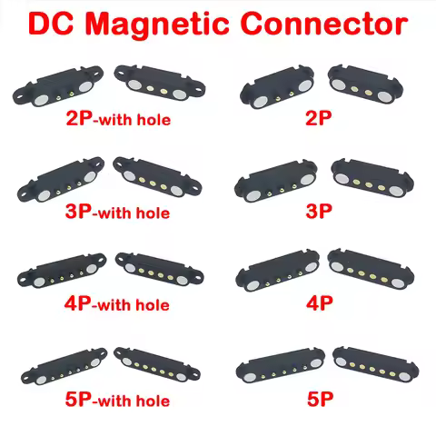 1-10Pair 5V1A Magnetic Pogo Pin Connector 2P 3P 4P 5P Pogopin Male Female 2.54 MM Spring Loaded DC M