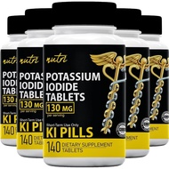 Nature's Fusions Potassium Iodide Tablets (Pack of 5) 130mg - 700 Tablets EXP 10/2032 - YODO Nacient