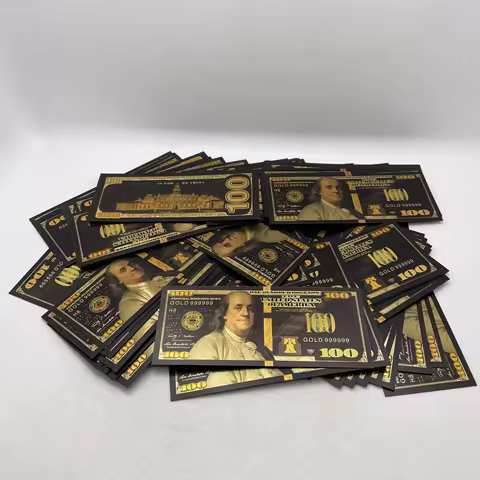 1 2 5 10 20 50 100 500 1000 5000 10000 Million Billion US Dollar Gold Bill Banknotes Decoration Anti