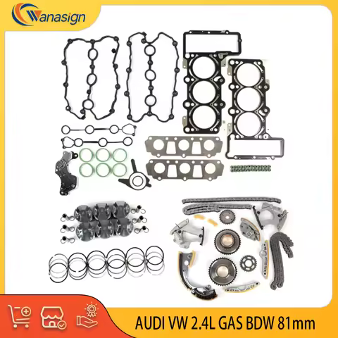 Engine Parts Gaskets Timing Chain Piston Kit Fit 2.4 L T V6 Gas For AUDI A6 BDW 2.4L 4F2 4F5 C6 04-0
