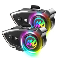 Moman Motorcycle Intercom Headset, H1 2 Pack Communication System Wireless 5.0 AI Voice Assistant IP