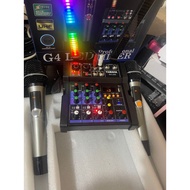 Yamaha G4 LED 4 Channel Professional Mixer With UHF Wireless Microphone With Charging function