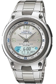 Casio Outgear นาฬิกาข้อมือผู้ชาย สีเงิน สายสแตนเลส  รุ่น AW-82D-7AVDF