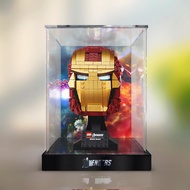 Transparent Display Box Acrylic Anti-dust Box Suitable for LEGO 76165 Iron Man Helmet Building Block