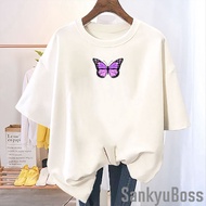 Sankyuboss - Women's T-Shirt BUTTERFLY LILAC T-Shirt DISTRO Women's T-Shirt Women's T-Shirt