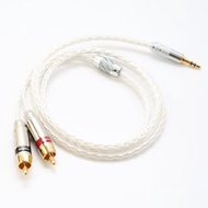 【川木】日本HIFI 無氧銅鍍純銀 3.5mm 立體轉 2rca【W300】