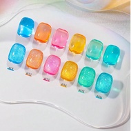 MIANEL 12มล./ชิ้น 6 สี เจลทาเล็บสีลูกกวาด กระจก สามารถสร้างเอฟเฟกต์ตาแมวที่น่าทึ่ง, เจลทาเล็บลูกกวาด