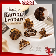 OSM - F6922 Glossy Small Leopard Hair Clip Hair Clip/ Leopard PatternWanita Hair Accessories/ Transp