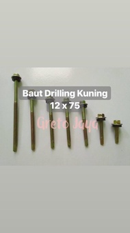 (12x75) Baut Drilling Kuning 7.5cm Screw SDS Roofing Galvalum 12 x 75