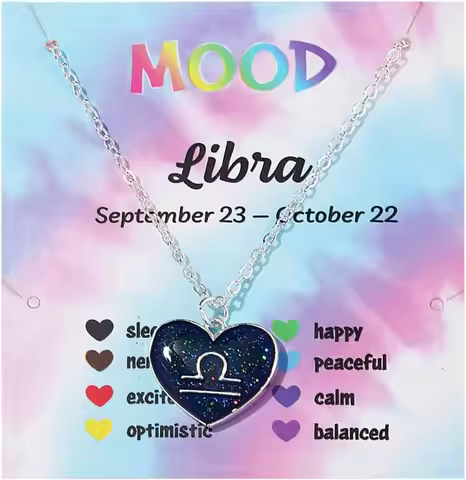 12 Constellation Zodiac Necklace Mood Necklace Temperature Sensing Color Changing Pendant Necklace w