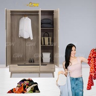 Fella 3 Door Wardrobe / Cloth Storage Cabinet / Swing Door Cabinet / Almari Kayu / Almari Baju L1330MM X W600MM X H2000M