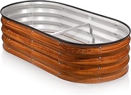 Plant & Plot Galvanized Raised Garden Beds Outdoor // 4×2×1 ft Planter Raised Beds for Gardening, Ve