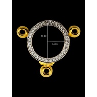 Amulet Case Round Frame Surrounded By Diamonds Italian Gold 1.8*1.8