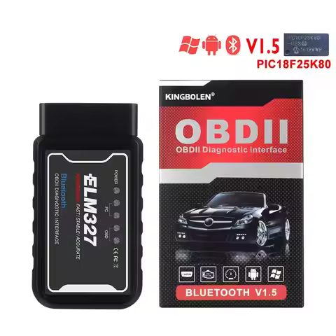 Auto Diagnostic Scanner ELM327 V1.5 PIC25K80 Bluetooth OBD2 for Android System