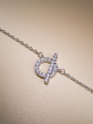 純銀閃石小扣子項鍊 | 幾何頸鏈 | 愛情鎖項鍊 | 小Q項鍊 | 韓系