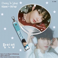FAN & STRAP HWANG IN YOUP 2 SIDES STURDY MATERIAL OVAL-SHAPED HAND FAN