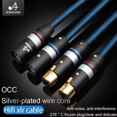 HIFI XLR Cable OCC Silver Plated 2XLR Balanced Cable XLR Male to Female Microphone Condenser Microph