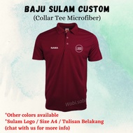 Custom SULAM Nama+Logo Microfiber Quick Dry Collar Tshirt jersey berkolar QD06 Oren Sport