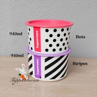 Tupperware Dots &amp; Stripes One Touch 940ml (1 PC / 2 PCS)