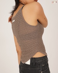 CUPPA - KIWI Boat neck Tank top (3 สี) Cuppa x Pimwa เสื้อกล้ามไหมพรมคอปาด ชายเสื้อโค้ง เนื้อผ้าทิ้ง