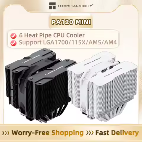 Thermalright PA120 MINI 6 Heat Pipes Dual Tower 4Pin PWM CPU Cooler for LGA1700/115X/2011/AM4/AM5 Mi