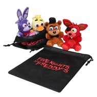 5Pcs Five Nights At Freddy's FNAF Freddy Fazbear Foxy Bonnie Chica Plush toys keychain Anime Plush p