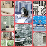 45cm x 10m Striped Wall Sticker Wallpaper Natural Stone/ Cloud/