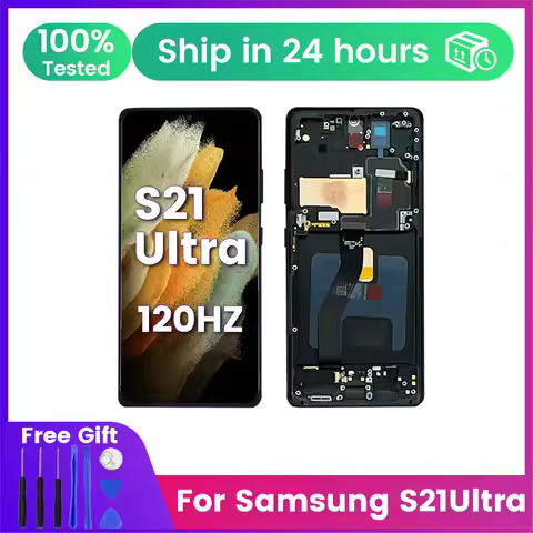 6.8" 120hZ For Samsung Galaxy S21Ultra screen G998B G998F AMOLED with Frame Assembly - Touch Screen 