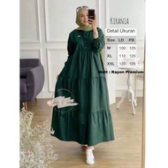 Batik Usman - Kirania Dress / Midi Dress Ruffle / gamis ruffle / Gamis Polos putih Bahan rayon Adem