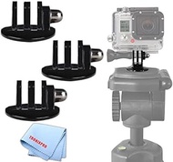 3 Tripod Mount for GoPro HERO1, HERO2, HERO3, HERO3+, HERO4, Black, Silver, and White Editions, HERO6, Fusion &amp; Sessions Cameras with Microfiber Cloth