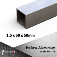 Hollow Alumunium 50 mm x 50 mm tebal 1.5 mm | Hollo Aluminium dural 6061 | Pipa Holo Kotak