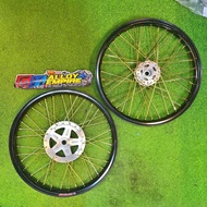 SET RIM ALLOY EGO , NOUVO S, AVANTAZ, SOLARIZ, EGO LC SIZE RIM 17 x 1.40 DEPAN BELAKANG SIAP STRING 
