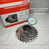 Sprocket 7 Speed Cassette OXO 12-28T Gear Sloop Gear Full Chrome