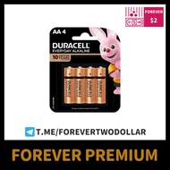 (FOREVER PREMIUM)Duracell AA 4 Pcs Battery Everyday Alkaline Batteries Duracell AA Batteries LR6 Double A Battery