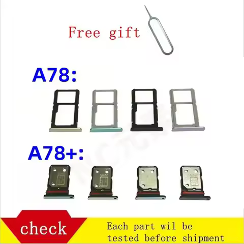 SIM Card Tray:Replacement for OPPO A78 A78+ CPH2483 -Quality Perfect Fit Sim Card Holder Slot adapte