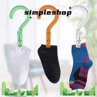 SIMPLE 6 Pcs Clothes Pegs, Windproof Anti-slip Drying Clip, Portable with Hook Plastic Laundry Clip Clothes