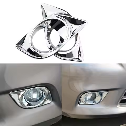 2Pcs Chrome Front Fog Light Cover Sticker for Nissan Versa Latio Almera Sunny 2011 2012 2013 2014 20