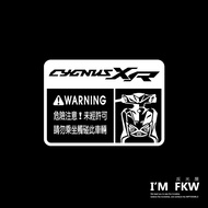 Reflective House FKW CYGNUSX CYGNUSXR New Model Warning Sticker Transparent Bottom Waterproof