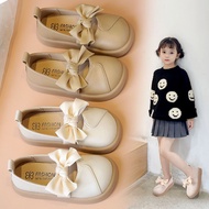 Girl's Princess Shoes Soft Bottom Leather Shoes Baby Kids Bow Knot Flat Shoes