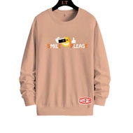 Sweater Crewneck SMILE PLEASE Sabolon DTF Halus Tebal Anti Luntur