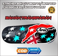 decal bok cvt beat/scoopy fi/scoopy donat simpe arai sticker transparan