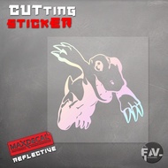 CUTTING STICKER ANIME DIGIMON CHARACTER AGUMON STICKER MOTORCYCLE CAR