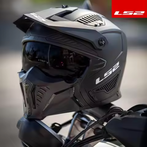 Original LS2 DRIFTER Motorcycle Helmet ADV Matte Black Modular Helmet Ls2 OF606 ECE2206 Casco ls 2 M