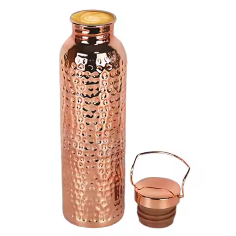 800ml Pure Copper Water Bottle Portable Copper Drinking Bottle For Camping Hiking Travel Outdoor & I