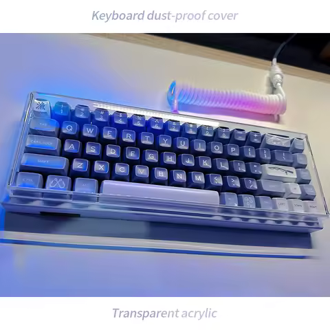 Acrylic Dust Cover for Keyboard Waterproof Dustproof Anti Stepping Protect Cover for 60 64 68 75 84 