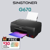 [Local Warranty] Canon PIXMA G670 Easy Refillable Wireless All-In-One Ink Tank for High Volume Quali
