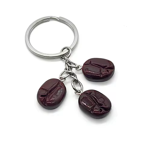 1Pc Cute Coffee Beans Keychains For Men Women Stainless Steel Keyring Friendship Accessories Birthda