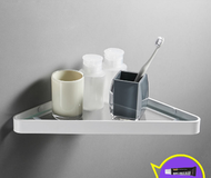 全城熱賣 - 浴室免打孔玻璃置物架（太空鋁玻璃三角架-白色）